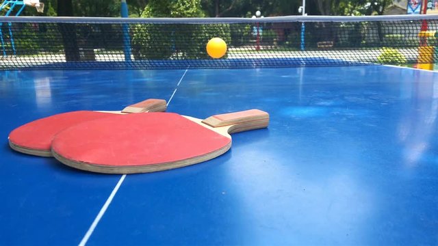 pingpong ball bouncing back from the net