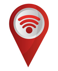 map pointer navigation with internet wifi signal vector illustration