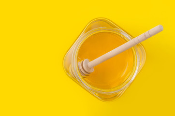flower honey in glass jar