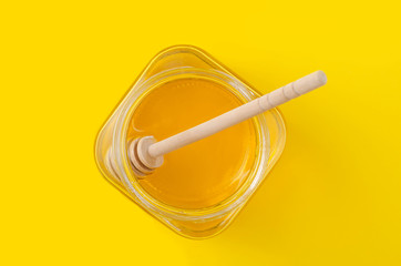 flower honey in glass jar