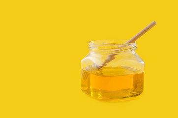 flower honey in glass jar