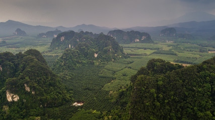 Naklejka premium aerial view landscape of Mountain in Krabi Thailand