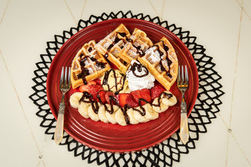 Homemade tasty waffles
