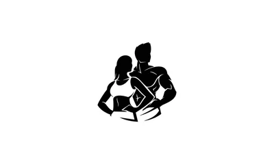 Fotobehang Physical Fitness, Sport Gym Logo   © abahcreativa