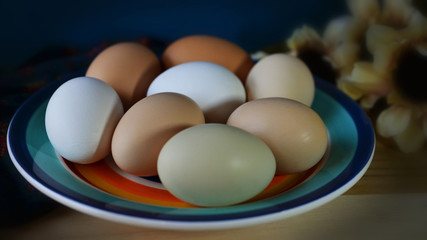 Farm fresh eggs on plate