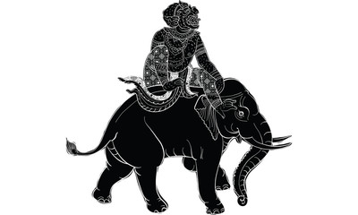 Thai traditional tattoo, Thai traditional painting in temple vector