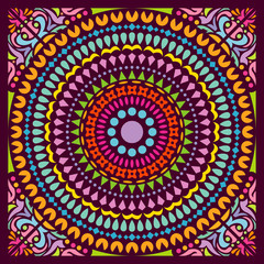 Colorful Mandala Art Beautiful Creative Circle Pop Art Frame Geometric Symmetry Ornament Background