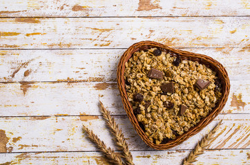 Dry oat flakes