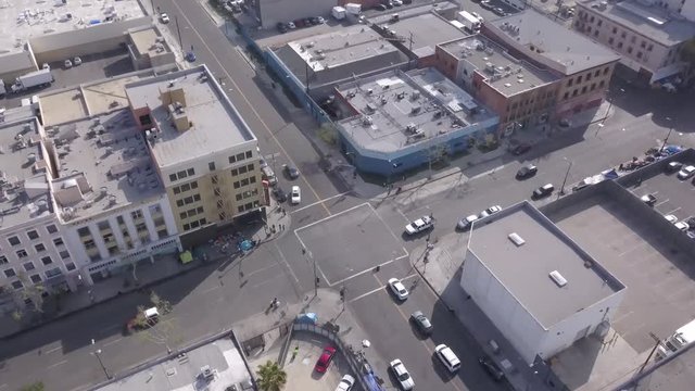 Aerial View Downtown urban Los Angeles