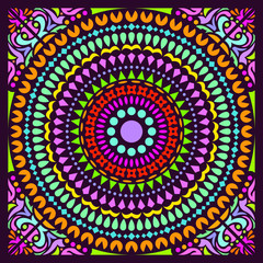 Colorful Mandala Art Beautiful Creative Circle Pop Art Frame Geometric Symmetry Ornament Background