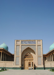 Fototapeta na wymiar External review of restored architecture of ancient buildings in Tashkent, Uzbekistan