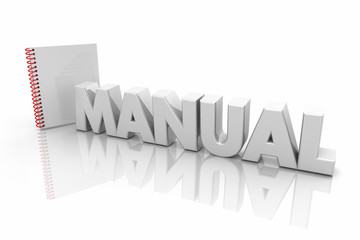 Manual Book Instructions Guide Directions Word 3d Illustration