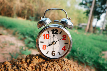 An Alarm Clock Set To 8 AM to Represent Time That People Going to Work