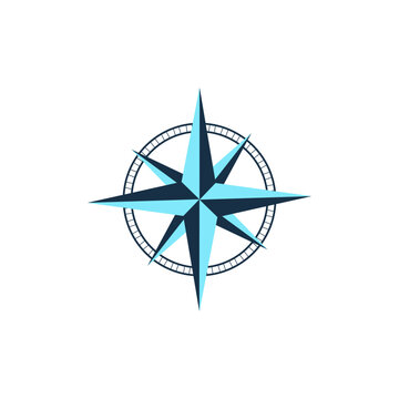 Star Navigation Compass Logo, compass vector logo design, Compass logo template