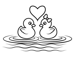 Duck cartoon outline