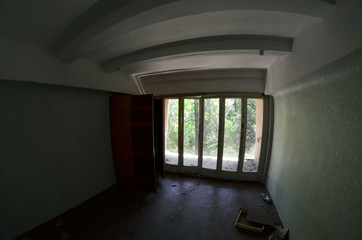 Totally marauded and vandalised sanatorium. . Kiev region. Ukraine