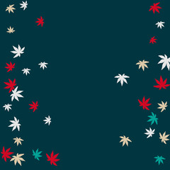 Obraz na płótnie Canvas Cute vegetative pattern with simple small leaves for a greeting card or poster. Vector background for spring or summer design