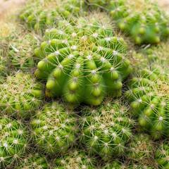 Top view cactus. Detail of home plant