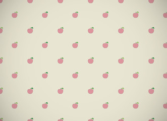 Horizontal card. Pattern with cartoon apples.