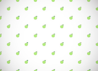Horizontal card. Pattern with cartoon apples.