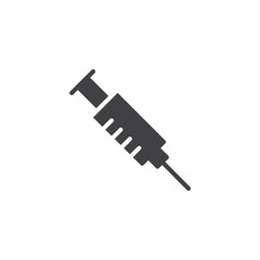 Medical syringe vector icon. filled flat sign for mobile concept and web design. Syringe injection solid icon. Symbol, logo illustration. Pixel perfect vector graphics