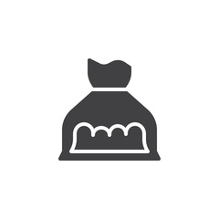 Cocaine bag vector icon. filled flat sign for mobile concept and web design. Drugs pack simple solid icon. Symbol, logo illustration. Pixel perfect vector graphics