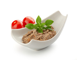 Meat pate in the bowl