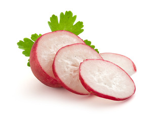 Sliced radish with parsley