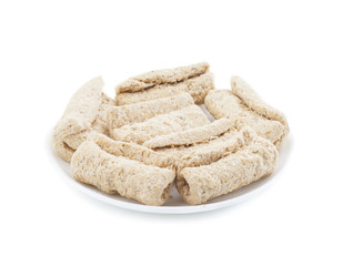 Indian Sweet Gajak Food Also Know As Dry Fruit Roll Isolated on White Background