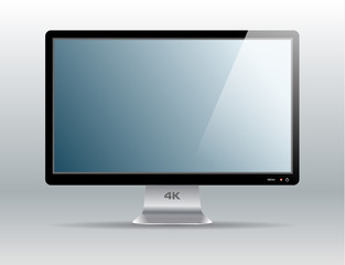 Modern LCD 4K television, monitor, vector ilustration