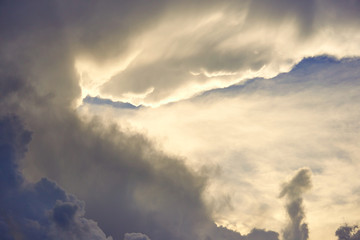 Fototapeta na wymiar evening dramatic clouds