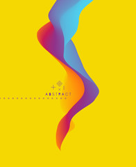 3D Wavy Background. Dynamic Effect. Abstract Vector Illustration. Design Template. Modern Pattern.