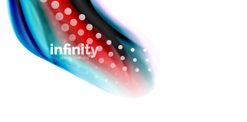 Vector flowing liqiud colors isolated on white, wave abstract background