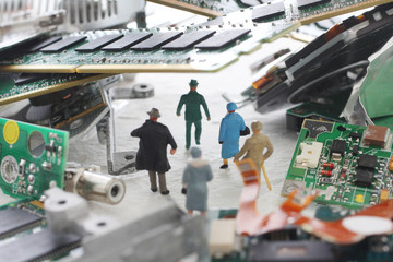 Obraz premium コンピユーターと人間