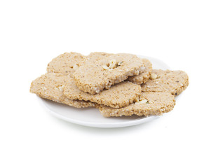 Indian Sweet Gud Kaju Gajak Isolated on White Background