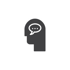 User Mind Chat vector icon. filled flat sign for mobile concept and web design. Creative mind simple solid icon. Symbol, logo illustration. Pixel perfect vector graphics