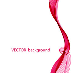 Abstract pink lines with white vector background.