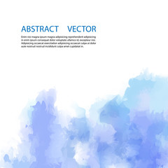 Watercolor blue background with space for text - vector