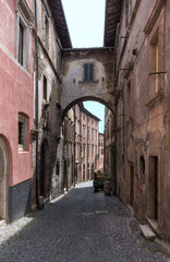 Tagliacozzo (Italy) - A small pretty village in the province of L'Aquila, in the mountain region of Abruzzo, during the spring. Here the historic center.