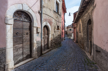 Tagliacozzo (Italy) - A small pretty village in the province of L'Aquila, in the mountain region of Abruzzo, during the spring. Here the historic center.