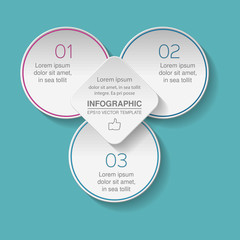 Vector infographic template for diagram, graph, presentation, chart, business concept with 3 options.