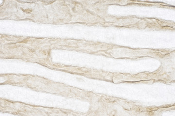 White self made paper pressed sheet texture background. Embossed lace pattern.