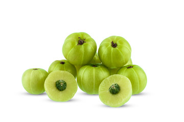 Indian gooseberry isolated on white background