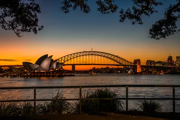 Photo sur Plexiglas Sydney Harbour Bridge sydney icons at sunset