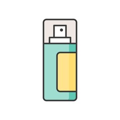 Mist spray bottle, filled outline icon