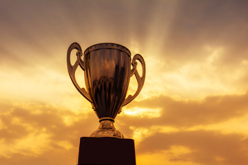 winner trophy on sky background