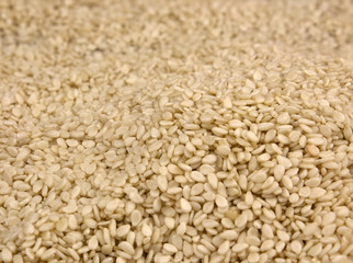 White sesame seeds background