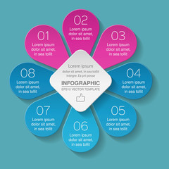 Vector infographic template for diagram, graph, presentation, chart, business concept with 8 options.