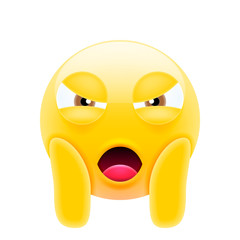 Angry Face Screaming Superhero Emoji