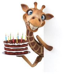Fun giraffe - 3D Illustration © Julien Tromeur